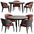 Modern Dining Table and Chairs 3D model small image 1