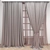 Window Curtains Set with Parquet 3D model small image 1