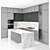 Customizable Modern Kitchen Set 3D model small image 6