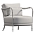 Bold Sculptural Metal Accent Chair 3D model small image 2