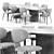 Elegant OLOS Dining Set 3D model small image 4