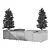 Cityscape Plant Bench Set 3D model small image 5