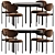 Modern Dining Set 10-Piece Ensemble 3D model small image 1