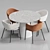 Modern Scandinavian Dining Set 3D model small image 2