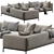 Modern Flexform PERRY UP Sofa 3D model small image 6