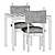 Modern Dining Set: Paf Paf Chair & Kilt Square Table 3D model small image 5