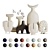 Modern Vase Set in 16 Colors 3D model small image 1