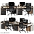 Modern Ikea Office Furniture Set 3D model small image 1