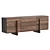  Brutalist Walnut Sideboard with Drawers 3D model small image 1