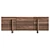  Brutalist Walnut Sideboard with Drawers 3D model small image 2