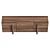  Brutalist Walnut Sideboard with Drawers 3D model small image 3