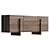  Brutalist Walnut Sideboard with Drawers 3D model small image 4