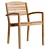 Teak Outdoor Chair, UV-Unwrapped, Real Size 3D model small image 1