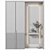 Modern Wood Hallway Storage Unit 3D model small image 12