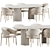 Modern Dining Set Furniture 3D model small image 4