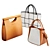 Elegant Trio of Women's Bags 3D model small image 1