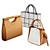 Elegant Trio of Women's Bags 3D model small image 6