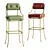 Italian Leather Bar Stool 3D model small image 1