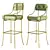 Italian Leather Bar Stool 3D model small image 3