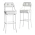 Italian Leather Bar Stool 3D model small image 4