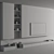 Modern TV Wall Shelf Set 3D model small image 2