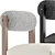 Thayer Stool: Boucle & Leather 3D model small image 3