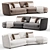 Luxury Italian Duo Sofa Solution 3D model small image 5