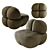  Luxe Barrel Lounge Chair Set 3D model small image 4