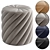 Contemporary Two-Tone Fabric Pouf 3D model small image 2