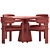 Elegant Donato Dining Set 3D model small image 11