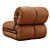 Elegant Rosewood Leather Lounge Chair 3D model small image 2