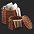 Rattan Baskets Set with Pillows 3D model small image 2