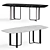 Bamboo Dining Table Set 1100mm 3D model small image 1