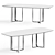 Bamboo Dining Table Set 1100mm 3D model small image 2