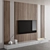 Minimalist TV Wall with Fireplace 3D model small image 2