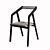 Halmar AZUL Kitchen Chair, Grey/Black 3D model small image 2