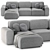 Parma Corner Modular Sofa 3800mm 3D model small image 2