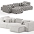 Modular Fabric Sofa Chaise Longue 3D model small image 7