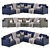 Modern L Shaped Sectional Sofa 3D model small image 1