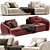 Modern Modular Fabric Sofa: LEVANTE 3D model small image 3