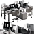 Modern Employee Office Furniture Set 3D model small image 1