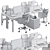 Modern Employee Office Furniture Set 3D model small image 7