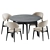  Stylish Dining Set with Chairs 3D model small image 2