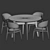  Stylish Dining Set with Chairs 3D model small image 4