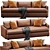 Versatile Lounge Sofa: 267cm Modifiable 3D model small image 2