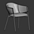 Velvet Beige Eliza Chair Model 3D model small image 4