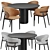 Modern Dining Set with Chairs 3D model small image 1