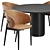 Modern Dining Set with Chairs 3D model small image 4