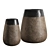 Rustic Dark Clay Cone Vases 3D model small image 2