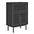 Waska Oak & Rattan Bar Cabinet 3D model small image 4